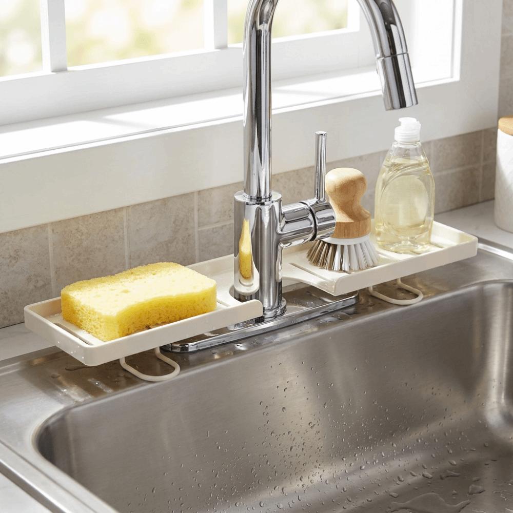 Minimalist Bathroom Storage Rack Waterproof Rustproof Faucet Storage Shelf Large Capacity Space Saving Cosmetic Storage Box
