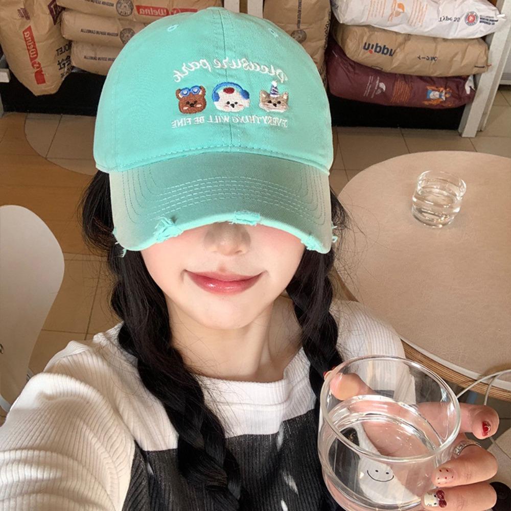 Солнцезащитная бейсболка Хлопковая кепка с щенком Простая шляпа с вышитой буквой Мужская