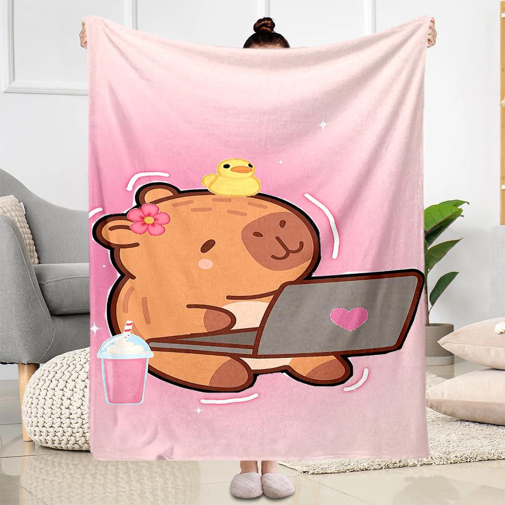 Winter Capybara In Scarf Blankets are suitable for living rooms, bedrooms, camping, and other places, making them an ideal choice for gifts.