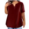 Fashion Plus Size Women's Casual Short Sleeve Round Neck Gradient Print T-shirt With Pockets