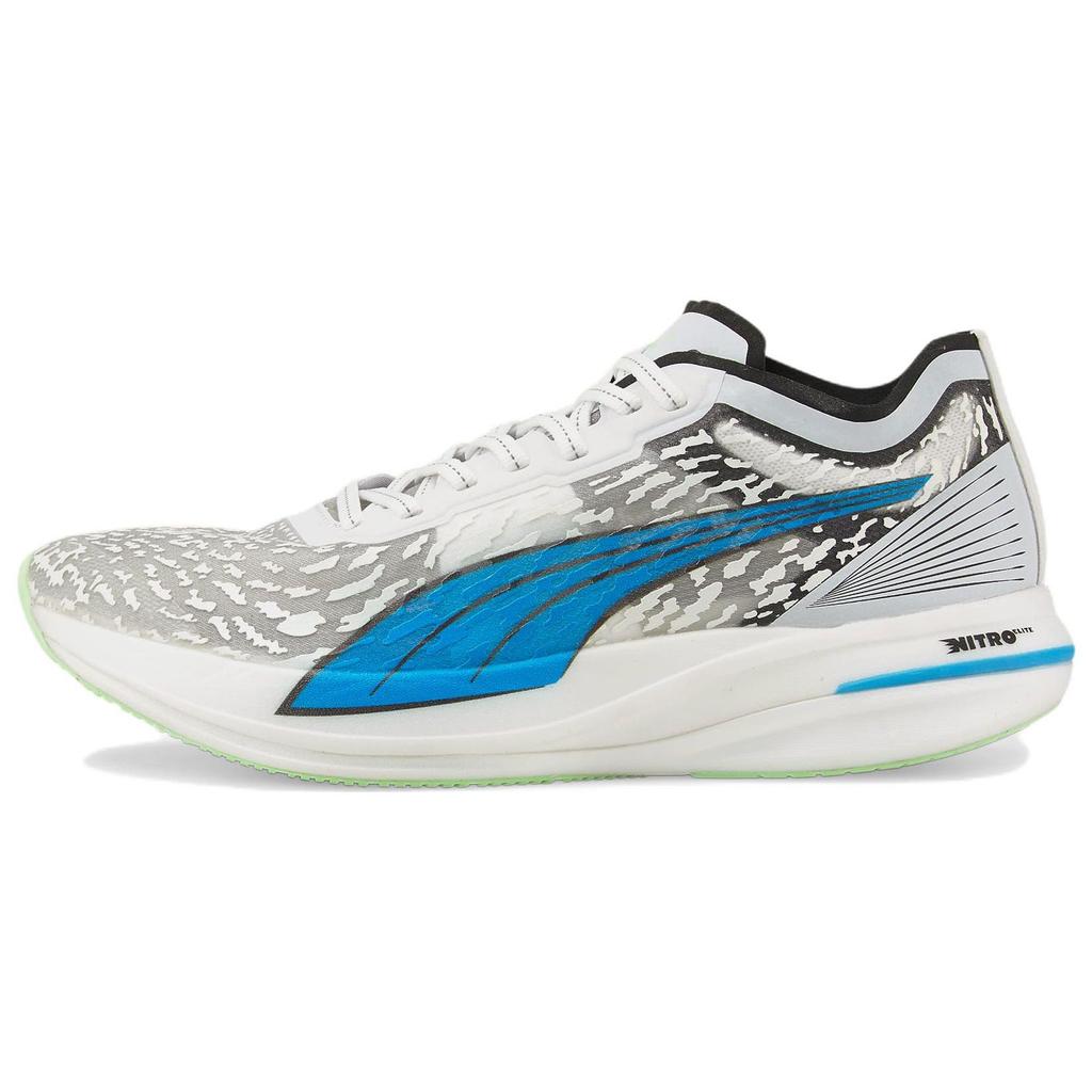 Puma Мужские кроссовки Deviate Nitro Elite Racer Wildwash Белый Ocean-Dive Fizzy-Lime 376538-01