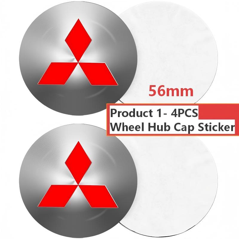4PCS 56mm Scratch Proof Car Wheel Hub Cap Sticker FitFor Mitsubishi Outlander Xpander Colt ASX Delica Destinator Lancer RALLIART