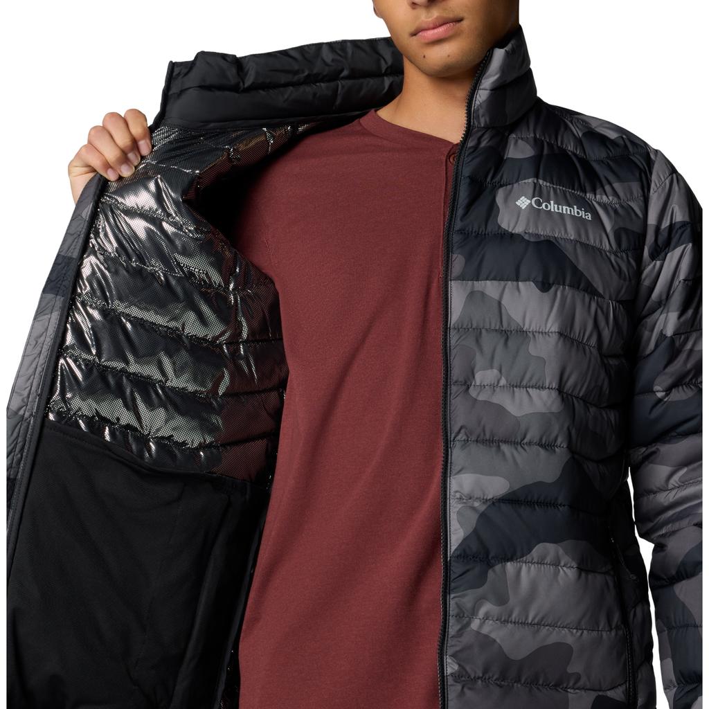 Columbia Powder Lite II Printed Jacket, Mens Black Jacket