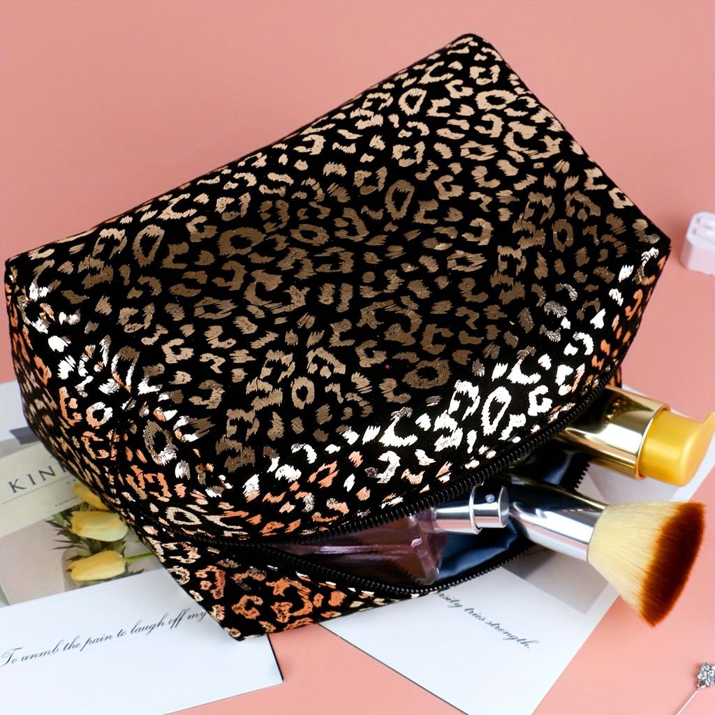 1 шт. блестящая косметичка с леопардовым принтом, дорожная косметичка, блестящий пенал для студента, подарочная косметичка, дорожная сумка для хранения, рождественский подарок