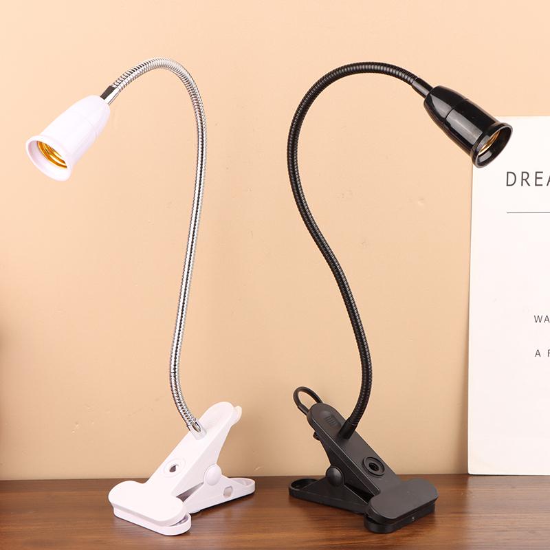 Eu Plug E27 Socket Adapter With Switch Cable 360 Degree Desk Lamp Holder Socket Gooseneck Clip-On Cable With Power On Switch