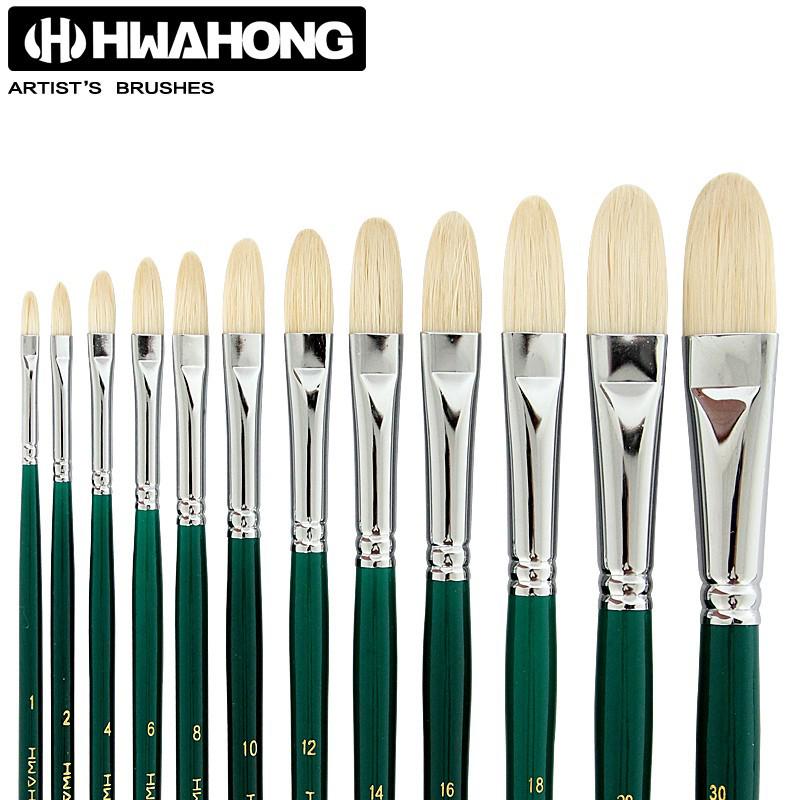 Кисть из свиной щетины серии Hwahong 808 для масляной, акварельной, гуашевой и акриловой живописи
