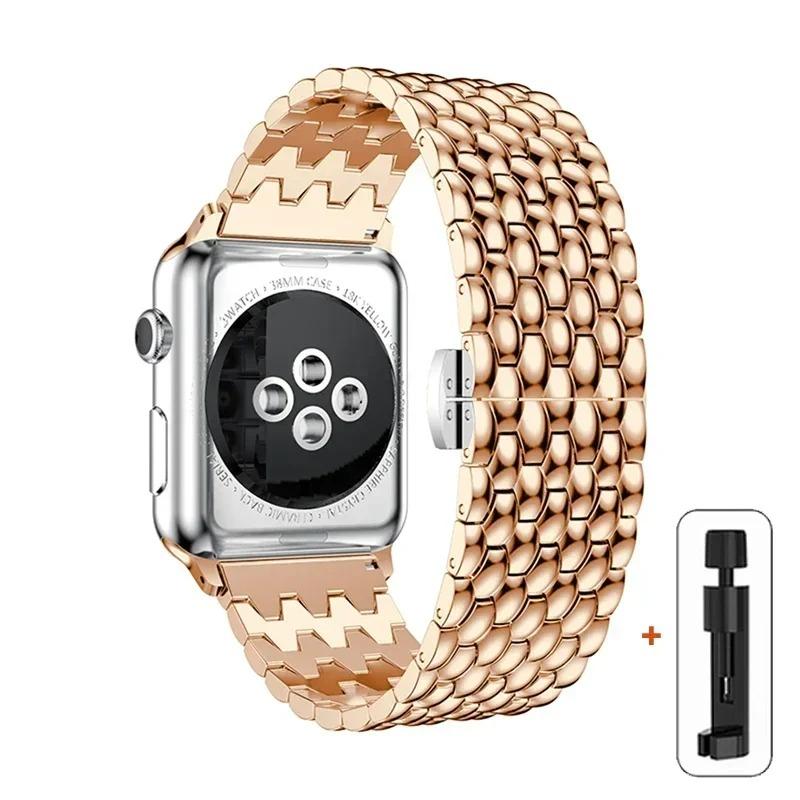 For Apple Watch Correas Dragon Pattern Matel Straps for Apple Watch Ultra Band S11 10 9 8 7 6 5 4 3 2 SE iWatch Bracelets Correa