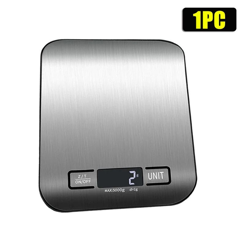 10 шт. перезаряжаемые кухонные весы ювелирные весы электронные весы из нержавеющей стали домашняя кухня электронные весы грамм 5 кг