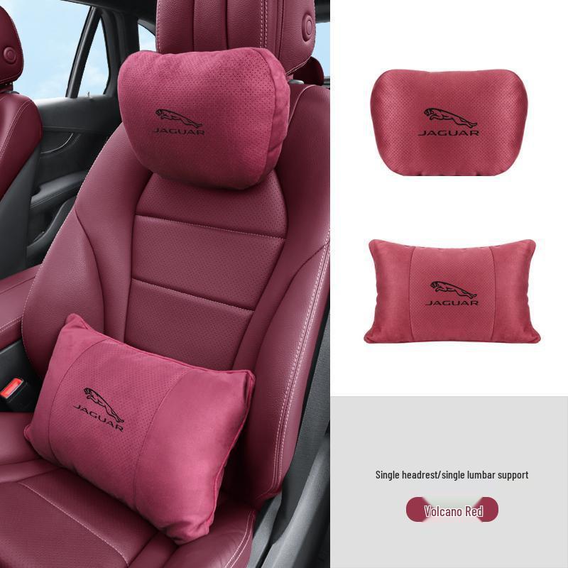 Дышащие подголовники с поддержкой шеи из замши для автомобильных сидений Jaguar XEL/XFL/F-PACE
