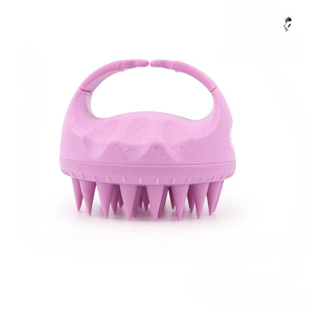 Beige Silicone Scalp Exfoliator, Shampoo Brush & Hair Scalp Massager for Dandruff Removal & Scalp Care