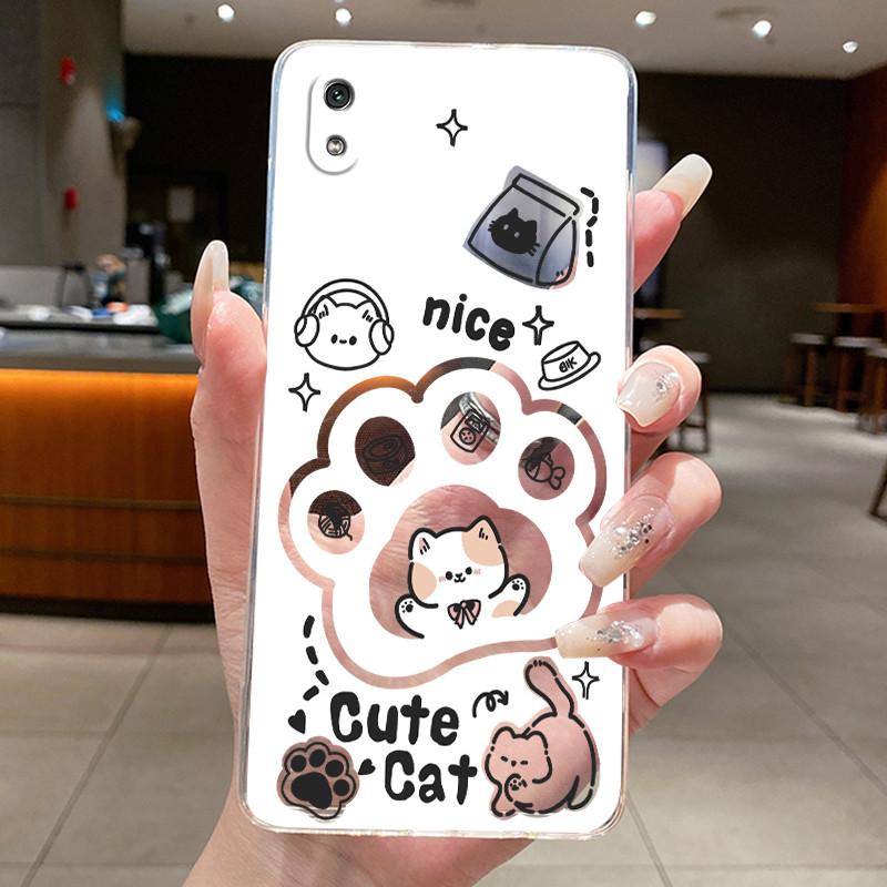 For Redmi 7A 7 Case Aesthetic Cute Cat Fashion Funny Soft Silicone Back Cover For Redmi 7A 7 A Transparent TPU Phone Case Bumper