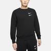 Nike Спортивная одежда Мужская толстовка с круглым вырезом из флиса с двойным логотипом Swoosh Черная Стандартный крой DD5079-010