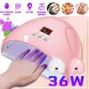 UV Lamp For Manicure 36W LED Nail Dryer Lamp Sun Light Curing All Gel Polish Drying Gel Varnish USB Smart Timing Nail Art Tools