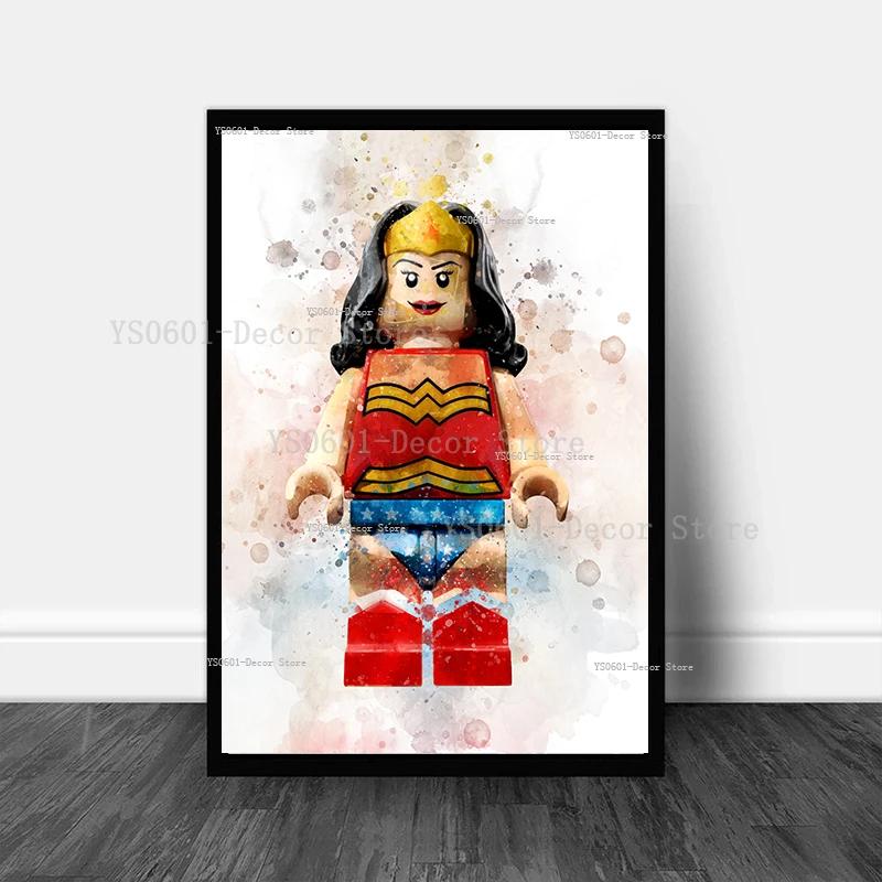 Cartoon Superhero Canvas Painting Spiderman Captain America Hulk Iron Man Poster Kids Bedroom Wall Art Home Decor