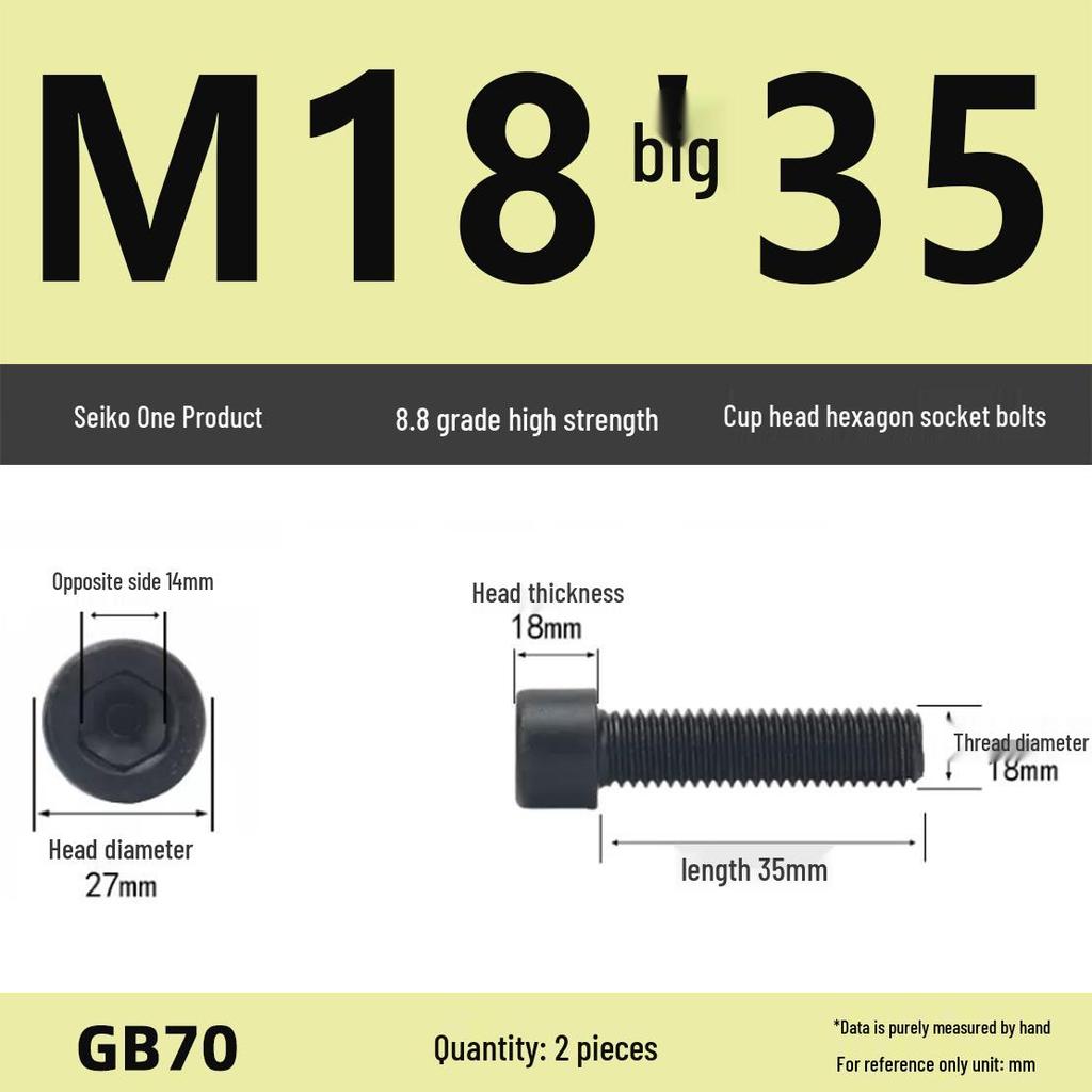 8.8 High-Strength Socket Head Cap Screw Bolt (M4-M16)