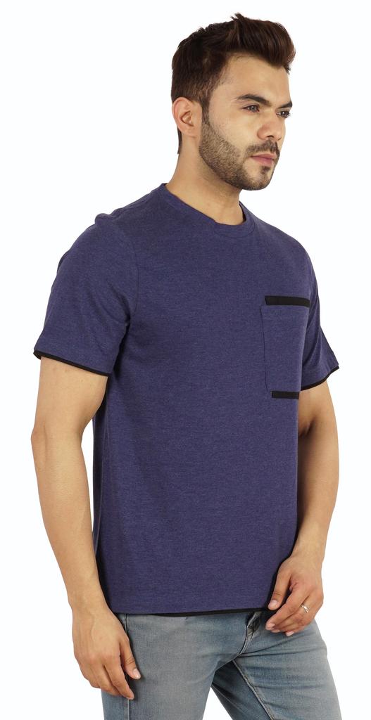 Inkmeso Мужские футболки с круглым вырезом, повседневные базовые рубашки с коротким рукавом и накладным карманом