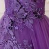 Детское темно-фиолетовое тюль бальное платье вечернее платье подходит для празднования дня рождения выступление жемчужное сетчатое платье принцессы