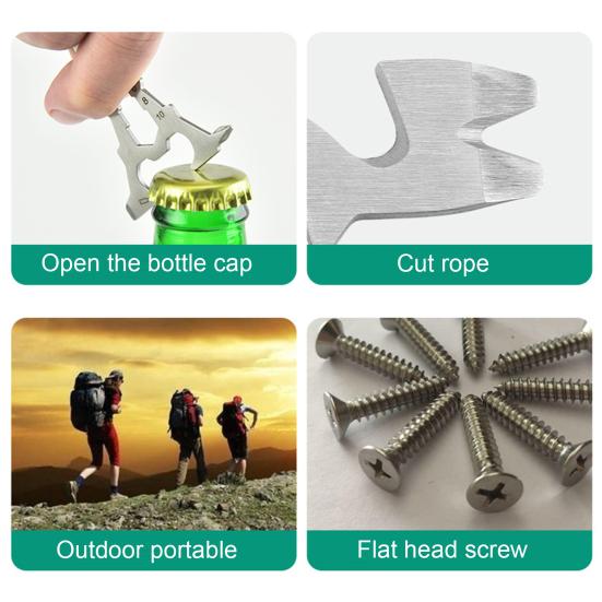 Outdoor Bottle Opener Portable Wear-resistant Outdoor Gear EDC Keychain Multi-Tool Wrench for Daily Use