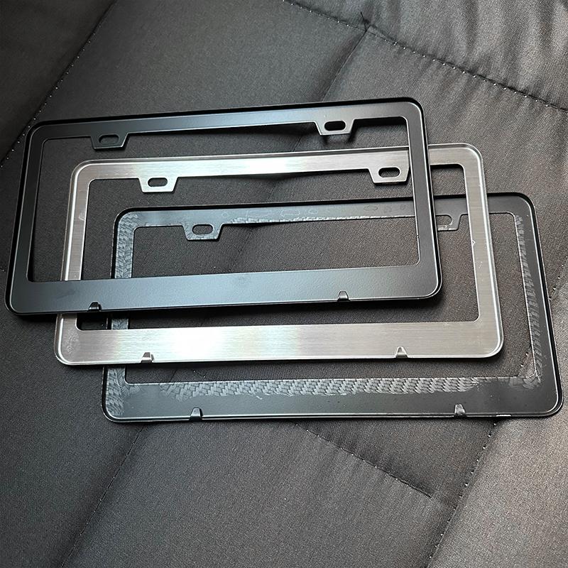 Универсальная рамка номерного знака из сплава, черный карбоновый кронштейн, американское автомобильное волокно, бирка номерного знака, крышка для переднего и заднего номера
