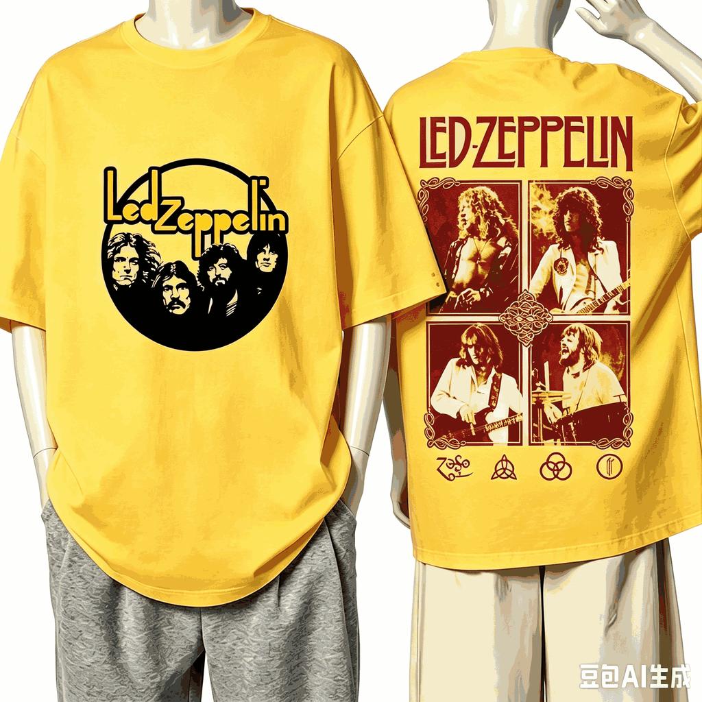 Led Zeppelin Для Поклонников Подарок Футболка Унисекс Унисекс Харадзюку Оверсайз Унисекс С Коротким Рукавом Уличная Одежда Высокое Качество Для Пар Высокое Качество