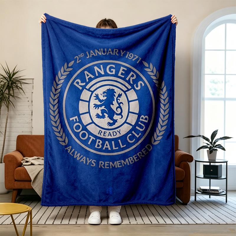 Rangers Football Club Soft and comfortable flannel Suitable for sofas living rooms outdoor camping travel and also makes a great anniversary gift