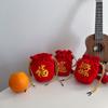 Красный холщовый кошелек для монет Сумка через плечо с вышивкой Милый новогодний кошелек для монет Малыш