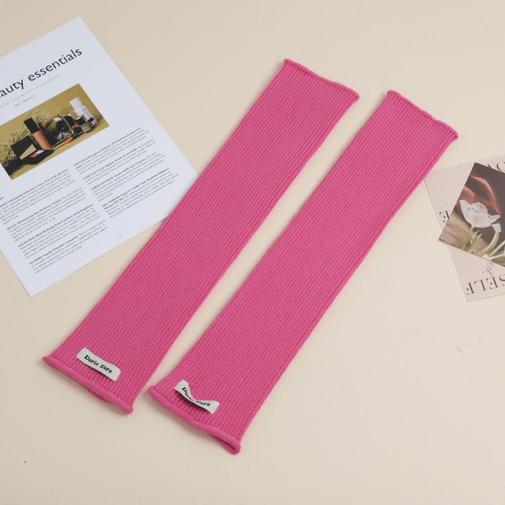 Вязаные рукава-перчатки для женщин на осень и зиму, теплые однотонные нарукавники, полупальцы, шерстяные напульсники, накладные рукава, чехол для рук