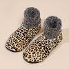 1 Pair Women Leopard Floor Socks Autumn Winter Non-slip Men Women Soft Fluffy Thick