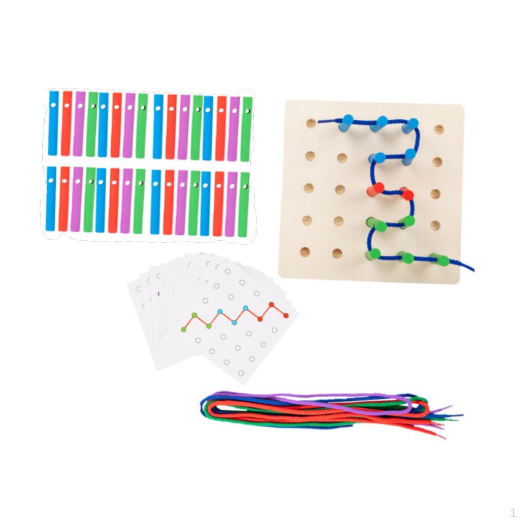 Деревянная детская игрушка-шнуровка, игрушка в форме шнурка Монтессори, деревянная геометрическая доска для обучения