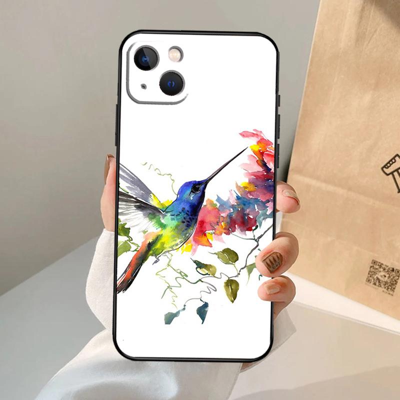 Чехол для телефона с колибри для iPhone 17 Air 16 15 14 13 12 11 Pro Max 12 13 mini 15 16 Plus 16e Чехол Coque