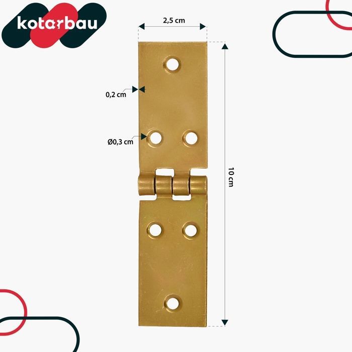Набор из 10 Шарниров для ящика KOTARBAU Мебельный шарнир - Шарнир для стола и шкафа - Изготовлен из металла - 100 x 25 мм