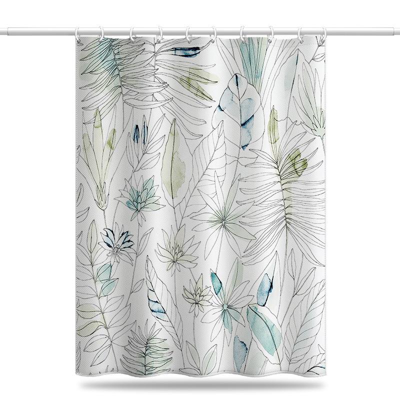 Bathroom Thickened Waterproof Curtain Mildew Proof Shower Curtain Shower Partition Curtain Shower Curtain Bathroom Curtain Free Perforation