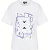 Женская футболка с коротким рукавом и круглым вырезом с принтом букв FW22 Топы Белый 6L2T7B-2J53Z-0100