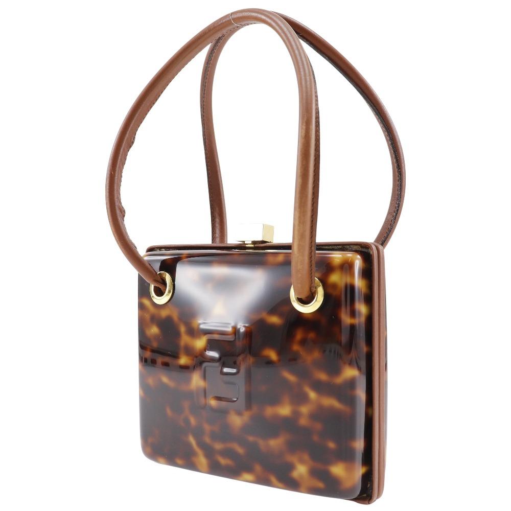Fendi FF Сумка Вечерняя сумка Коричневый пластик/кожа Женская Б/у