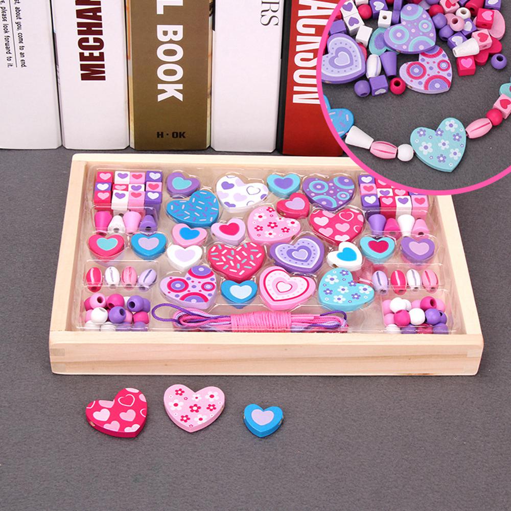 Wood Blocks DIY Butterfly Block Toys Stringing Threading Beads Game