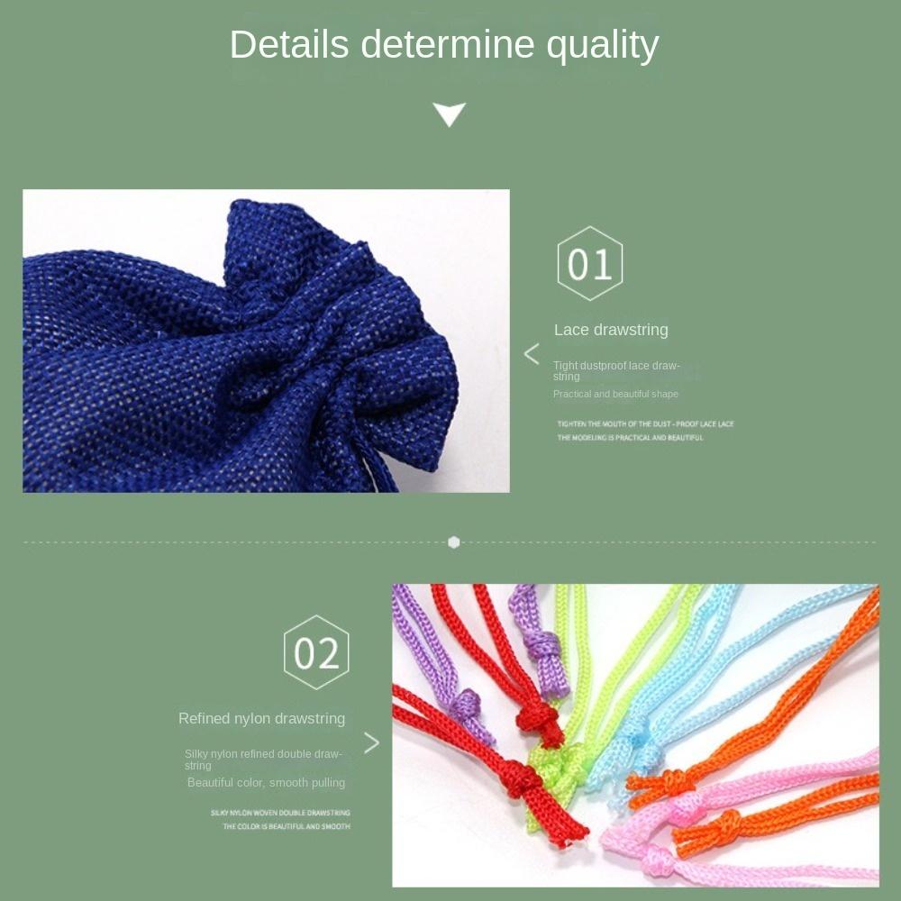 С шнурком Красочные льняные карманы на шнурке Многоцветная тканевая сумка для хранения