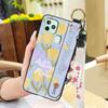 Anti-knock Flower Phone Case For Oukitel C22 Ring Back Cover Dirt-resistant Fashion Design Silicone Wrist Strap Lanyard