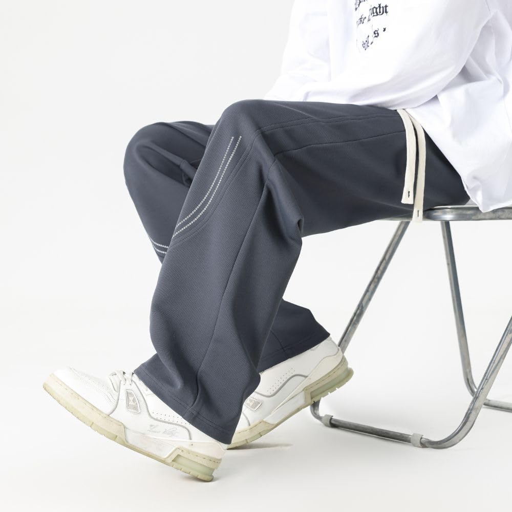 Aaronlive Повседневные Рабочие Однотонные Прямые Свободные Простые Спортивные Стильные Осенние Драпирующиеся Повседневные Синие Размер 2XL Мужские Весенне-Осенние Брюки, Брюки, Цвет, Штанина, Посадка,