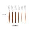 6/30Pcs Imitation Wooden Handle Cutlery Set Knife Cake Fork Coffee Spoons Tableware Stainless Steel Dinnerware Western Flatware