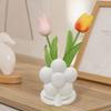 3D Printed Flower Shape Makeup Brush Holder, Floral Pen Pencil Holder, Aesthetic Cute Flower Home Decor, Desktop Organizer for Home Office