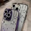 Роскошный блестящий 3D-чехол со звездами для iPhone 16 Pro Max 12 13 14 15 ProMax, мягкий силиконовый чехол с градиентным покрытием для iPhone 11 13Pro