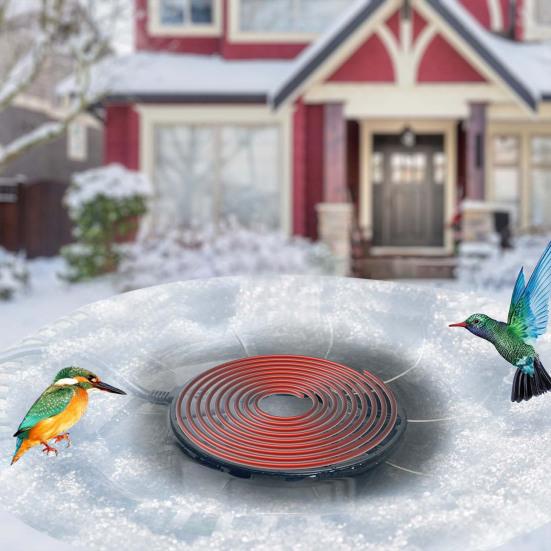 70 Вт Нагреватель для ванн для птиц, размораживатель для мелководных прудов, термостатически управляемый зимний уличный водонагреватель для перил балконов, ванн для птиц