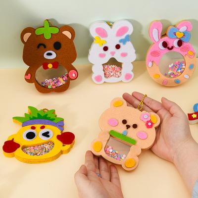 Мультяшный нетканый трясущийся кулон, наборы материалов для DIY для детей, легко клеящиеся аксессуары, поделки ручной работы, игрушки-пазлы с шейкером