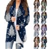 Women's Casual Long Sleeved Christmas Printed Cardigan Without Top Coat