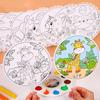 Children Handmade Graffiti Fan Creative DIY Coloring Painting Toy Cartoon Educational Drawing Toy Gift with Pen