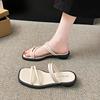 One-word Slippers Women Wear New Fairy Retro Strap Flat Sandals In Summer