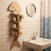 Fish Shaped Fish Bone Shelf Multi-layer Floating Shelf Wooden Wall Mounted Shelf  Indoor Organizer