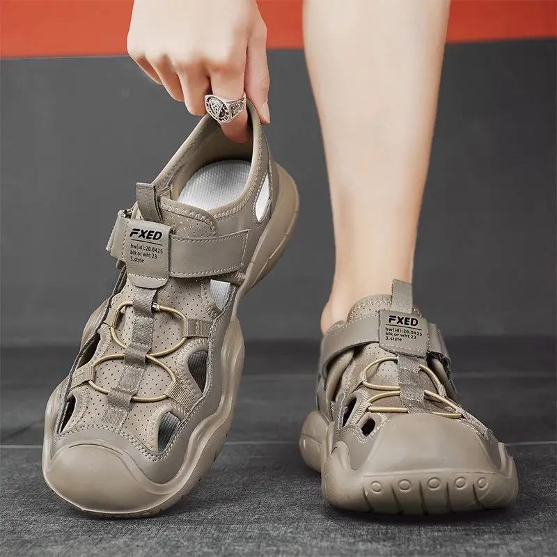 Мужские сандалии, спортивная дышащая обувь для повседневного использования для мужчин, бег, японский Eva, номер 41, дешевая распродажа, корейский стиль, лето 2024 г. V