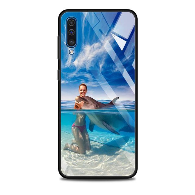 Blue Sea Animal Cute Dolphin Tempered Glass Cover For Samsung Galaxy A51 A71 A91 A72 A52 A81 A41 A31 A21 A21s M51 M31 M21 Shell