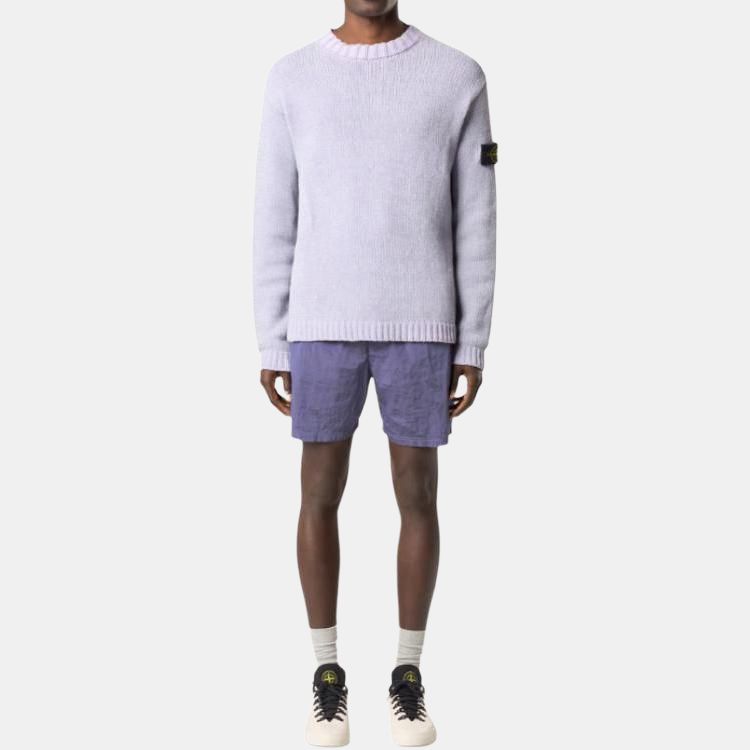 STONE ISLAND Эластичные шорты для плавания с нашивкой для мужчин, купальники, лавандовый K1S15B1000-09S0043-V0047